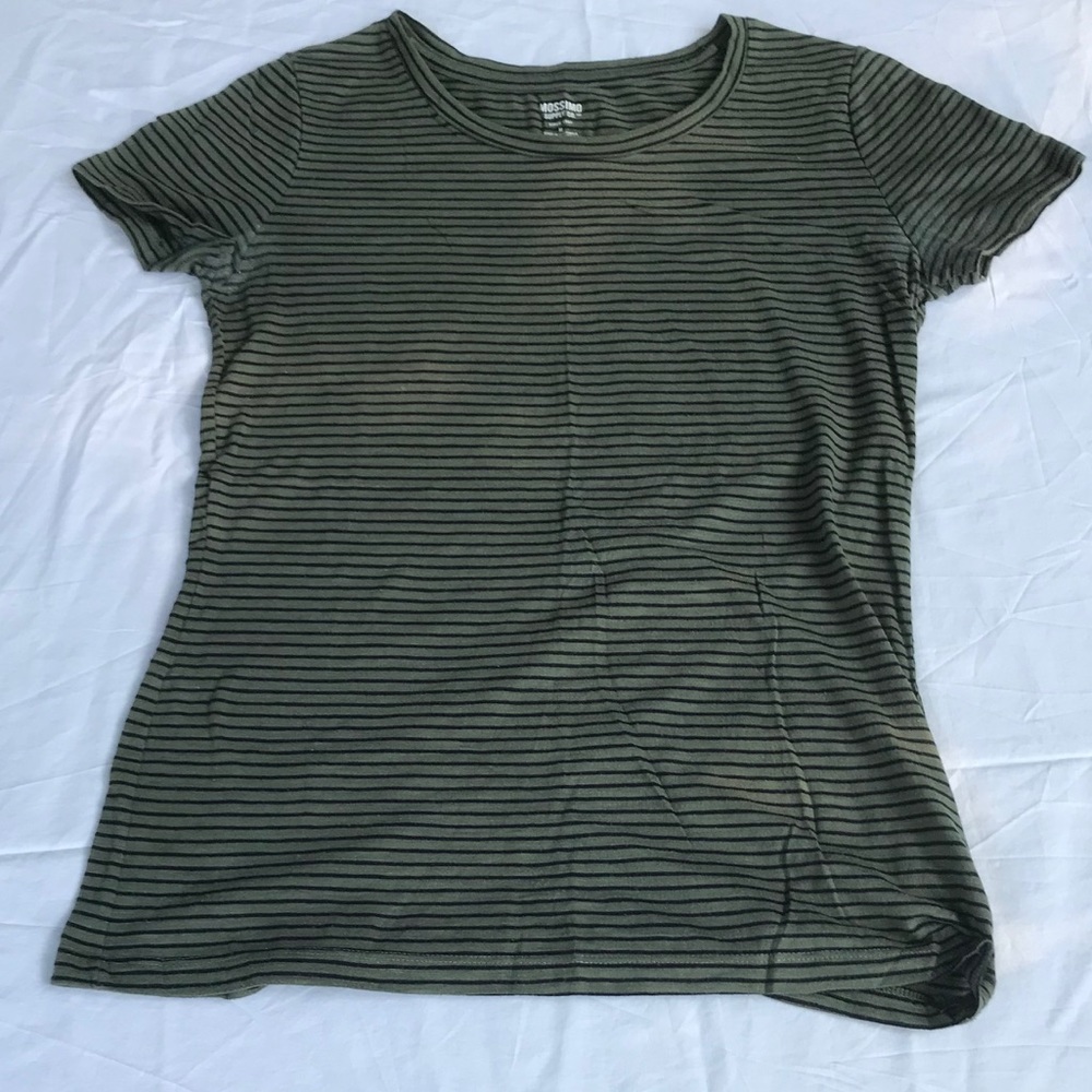Women’s Green and Black Striped Shirt